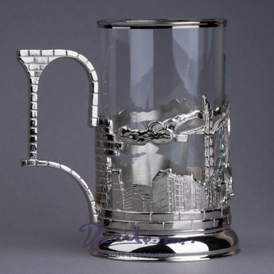 Подстаканник из латуни с никелированием «Строители»