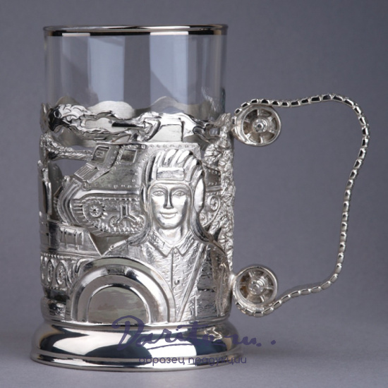 Подстаканник с никелированием «Танки»