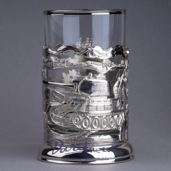 Подстаканник с никелированием «Танки»