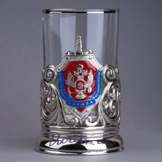 Подстаканник с никелированием и эмалью «ФСБ»
