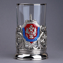 Подстаканник с никелированием и эмалью «ФСБ»