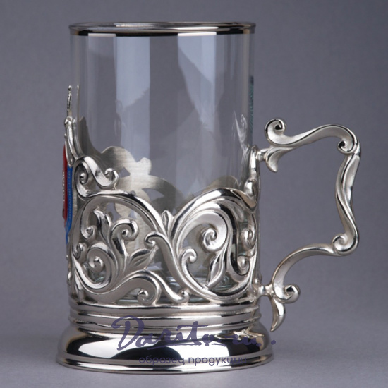 Подстаканник с никелированием и эмалью «ФСБ»