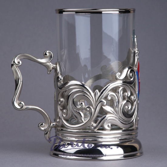 Подстаканник с никелированием и эмалью «ФСБ»