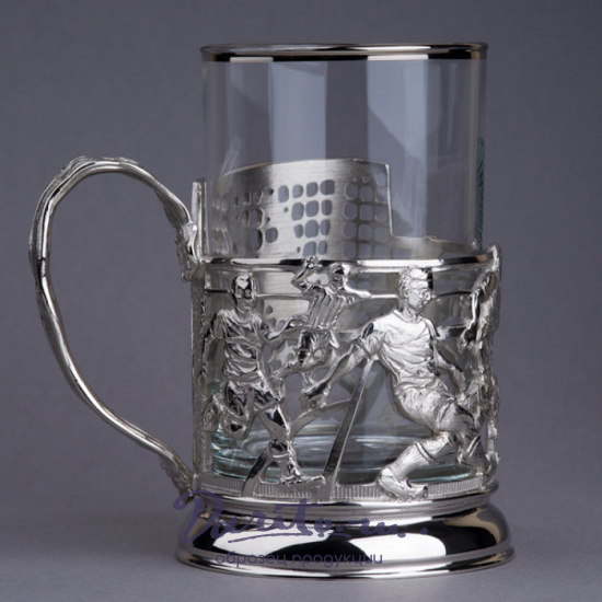 Подстаканник из латуни с никелированием «Футбол»