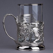 Подстаканник из латуни с никелированием «Футбол»