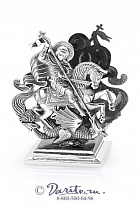 Серебряная подставка для визиток «Георгий Победоносец»