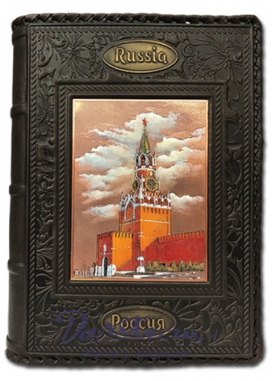 Ежедневник А5 с гравюрой «Спасская башня Кремля»