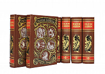 Собрание сочинений Шолома Алейхемова в 6-ти томах в кожаном переплете с тиснением золотой фольгой