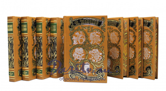 Собрание сочинений М. Шолохова в 8-ми томах в кожаном переплете с тиснением