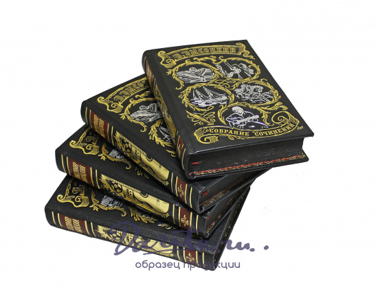 Собрание сочинений В. Высоцкого в 4 томах в кожаном переплете с тиснением 