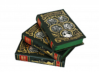 Собрание сочинений Джейн Остена в 3 томах в кожаном переплете с крашеным обрезом
