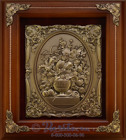 Деревянная ключница «Цветы в вазе»