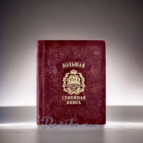 Родословная книга Гербовая натуральная кожа бордо