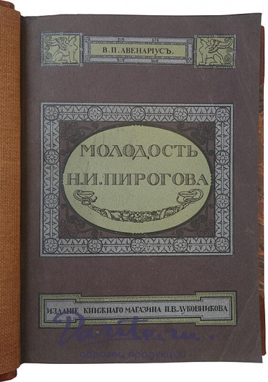 Авенариус В.П. Молодость славного русского хирурга и педагога Н.И. Пирогова (Антикварная книга 1909г.)