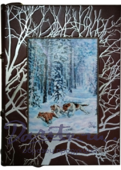 Русская охота. Лаковая миниатюра с изображением животных.