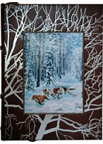 Русская охота. Лаковая миниатюра с изображением животных.