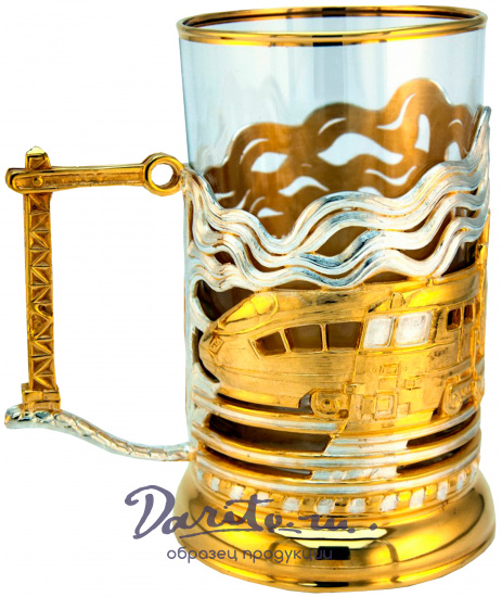 Подстаканник в подарок «Паровозы»