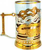 Подстаканник в подарок «Паровозы»