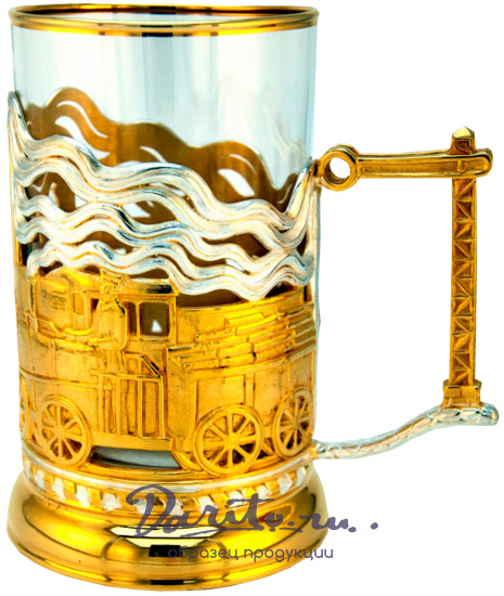 Подстаканник в подарок «Паровозы»