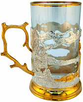 Подстаканник с золочением и серебрением «Русский север»