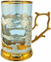 Подстаканник с золочением и серебрением «Русский север»