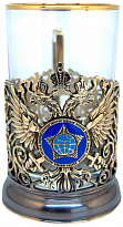 Подстаканник из латуни с эмалью «СВР»