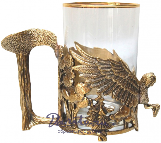 Подстаканник из латуни в подарок «Сова»