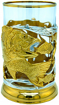 Подстаканник с золочением и серебрением «Судак»