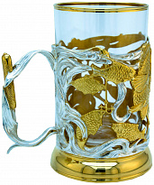 Подстаканник с золочением и серебрением «Судак»