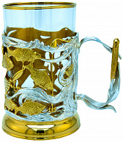 Подстаканник с золочением и серебрением «Судак»