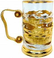 Подстаканник с золочением и серебрением «Танки»