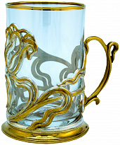 Подстаканник с золочением и серебрением «Тюльпан»