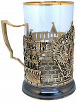 Подстаканник из латуни «Герб РФ с покрытием эмалью»