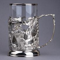 Подстаканник с никелированием и эмалью «ВДВ»