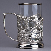 Подстаканник с никелированием и эмалью «ВДВ»