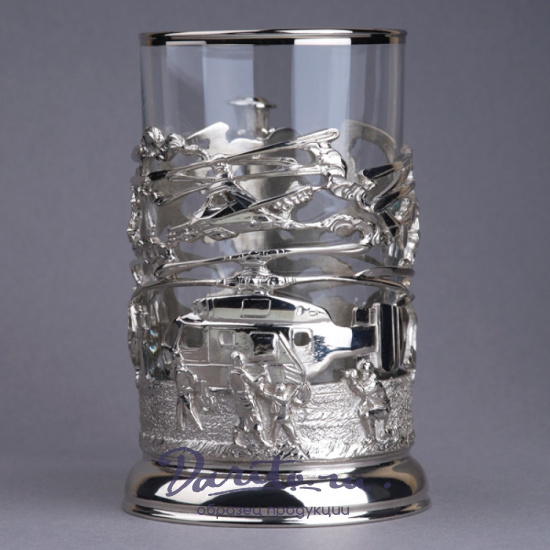 Подстаканник из латуни с никелированием «Вертолеты»