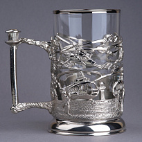 Подстаканник из латуни с никелированием «Вертолеты»