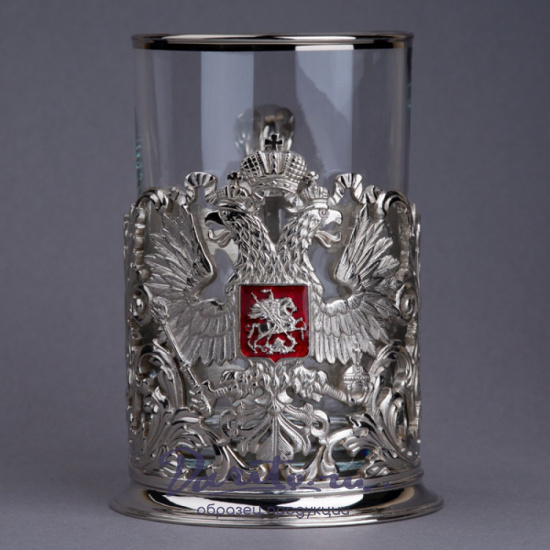 Подстаканник с никелированием «Герб орнаментальный»