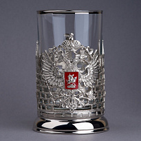 Подстаканник с никелированием и эмалью «Герб РФ»