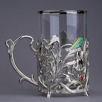 Подстаканник с эмалью и никелированием «Колокольчики»