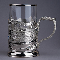 Подстаканник с никелированием и эмалью «Морфлот»