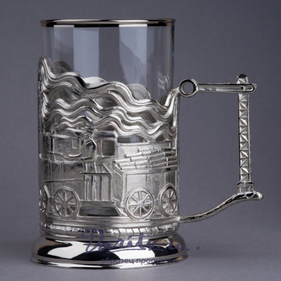 Подстаканник из латуни с никелированием «Паровозы»