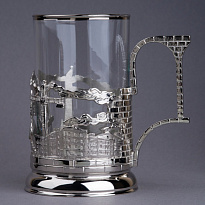 Подстаканник из латуни с никелированием «Строители»