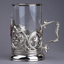 Подстаканник с никелированием и эмалью «ФСБ»