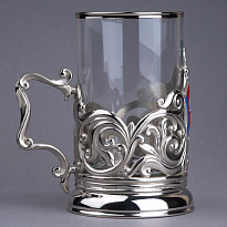 Подстаканник с никелированием и эмалью «ФСБ»